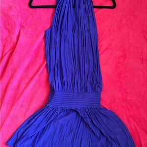 Elegant Blue Halter Dress